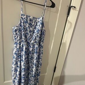 SHEIN Blue and White Floral Maxi Dress
